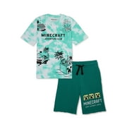 Licensed Minecraft Boys Fashion Tee Short Set, Sizes XS-2XL